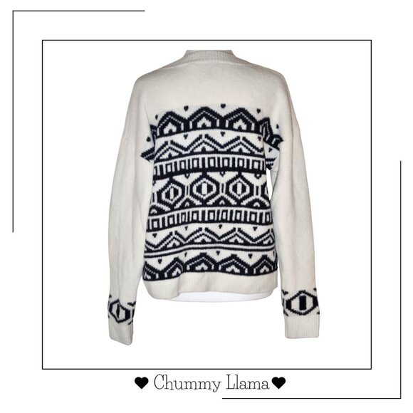 RD Style Aztec Print V-Neck Sweater – Cozy Knit, Size XS - Picture 2 of 4